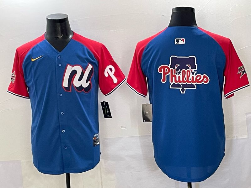 Men Philadelphia Phillies Blank Blue All star 2025 Nike MLB Jersey style 04
